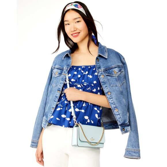 New Kate Spade Madison Small Flap Crossbody Saffiano Leather Blue Glow - Picture 4 of 5